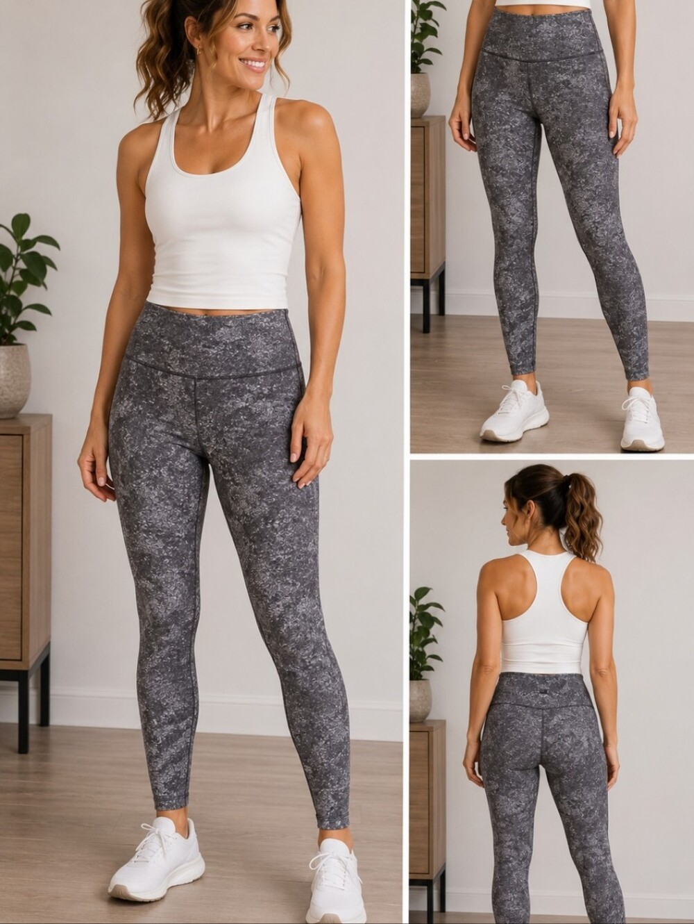 Lululemon athletica Gray Patterned Cropped Leggings